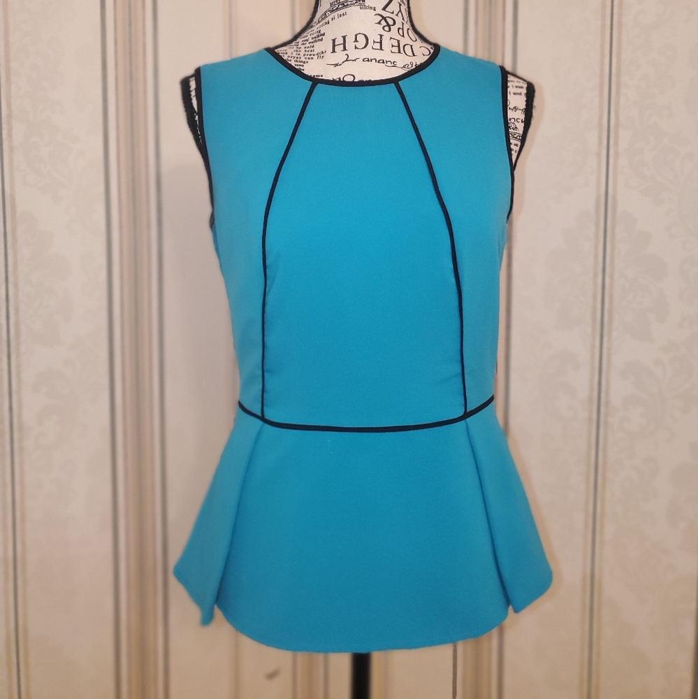 Calvin Klein blue/teal peplum top